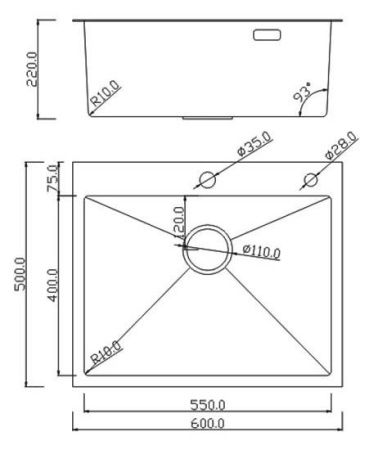 Мойка кухонная Roxen Simple 560220-60G 60x50 золото