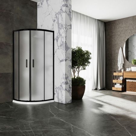 Душевой уголок Roxen Santi 55020-90BC 90x90 матовое стекло/профиль черный