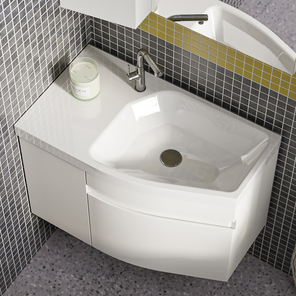 Тумба под умывальник Belux подвесная Токио 80-01 Белый глянцевый