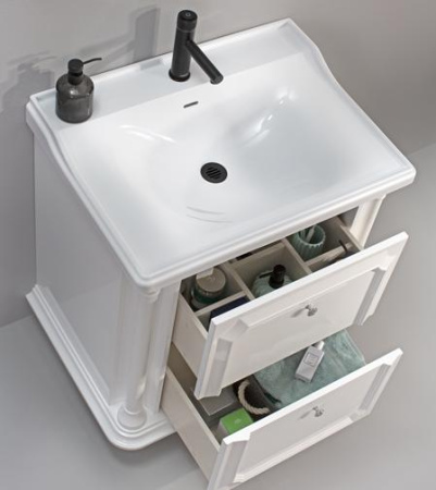 Тумба под умывальник Belux Дуглас Н 75-02 Белый глянцевый