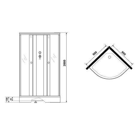 Душевая кабина Niagara Eco 90x90 NG-4301-14BK без гидромассажа