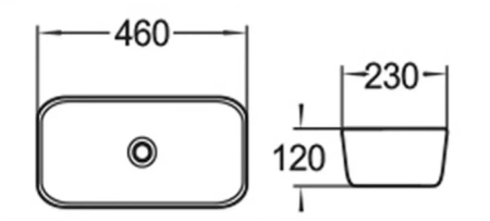 Раковина SantiLine SL-1050 46х23 белая