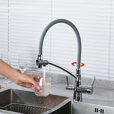 Смеситель для кухни Gappo G4398-17 со встроенным фильтром (краном) под питьевую воду