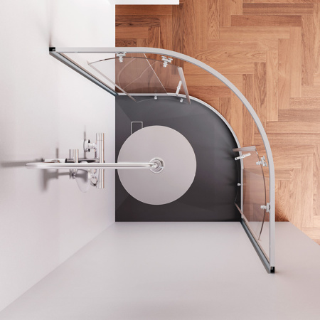 W88G-205-090MT64 X-Joy Twin Slide,  Душевое ограждение AM.PM без  поддона, 90x90, профиль мат хром