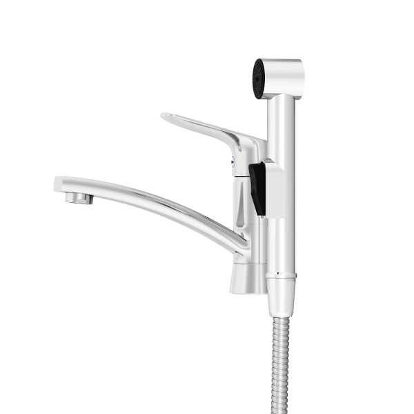 770230001 Jupiter Смеситель с поворотным изливом и гиг. душем, хром