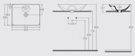 Раковина ISVEA SistemaY Clear накладная 525*395*147 1 цвет белый 10SY50052SV