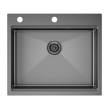 Мойка Paulmark KRONER-PRO 59 PM705951-GM 510х590х200 мм, нержавеющая сталь, вороненая сталь