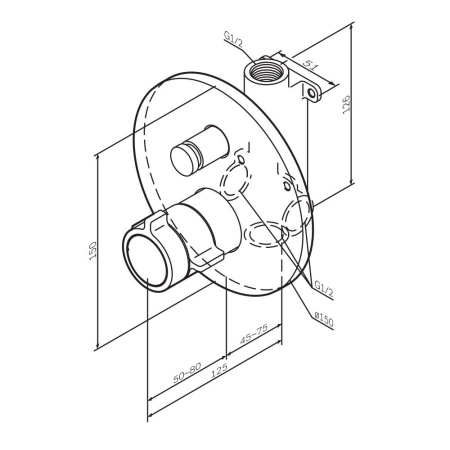 F85A45600 X-Joy Смеситель AM.PM встроенный с термостатом на 2 потребителя, хром