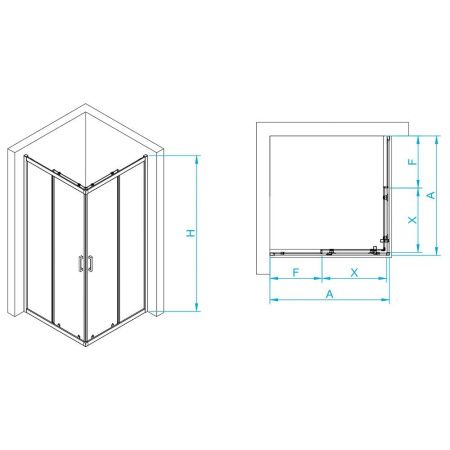 Душевой уголок RGW PA-030 350803088-11 80х80х195 см, хром