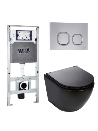 Комплект инсталляции с унитазом Weltwasser AMBERG 506 ST + MERZBACH 043 MT-BL + AMBERG RD-CR