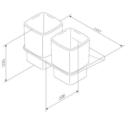 Стеклянный стакан AM.PM Inspire 2.0 A50A343400 с настенным держателем, двойной