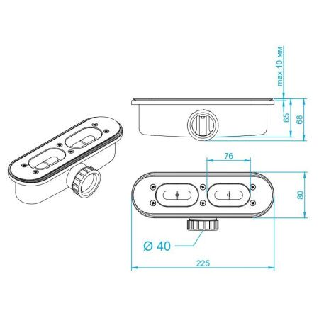 Душевой поддон квадратный RGW STL-G Графит 16211099-02 90х90х2.5 см