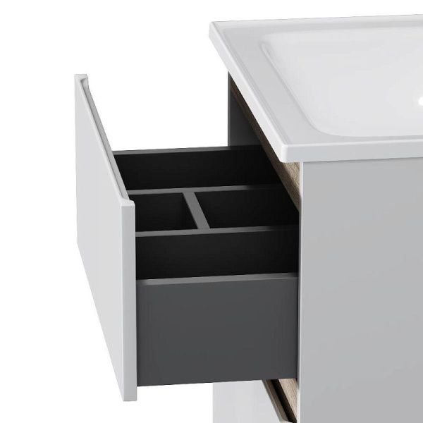 M85AFSX06021WG X-Joy База под раковину AM.PM, напольная, 60 см, 2 ящика, белый глянец