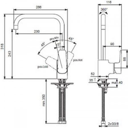 Смеситель для мойки Ideal Standard Ceraplan III B0725AA