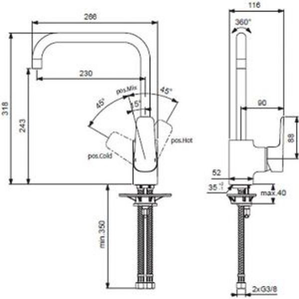 Смеситель для мойки Ideal Standard Ceraplan III B0725AA