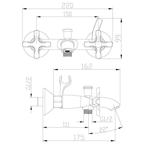 Смеситель Lemark Duetto LM5712C для ванны