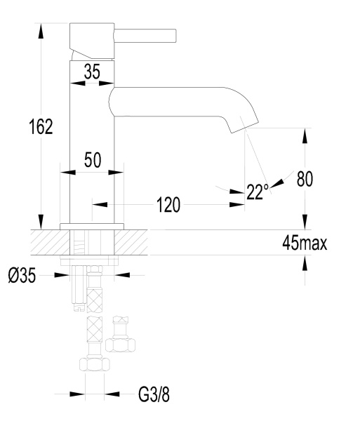 Смеситель для раковины OMNIRES Y Y1210NBL