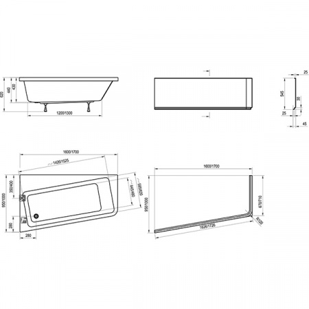 Акриловая ванна Ravak 10° 160x95 R C841000000