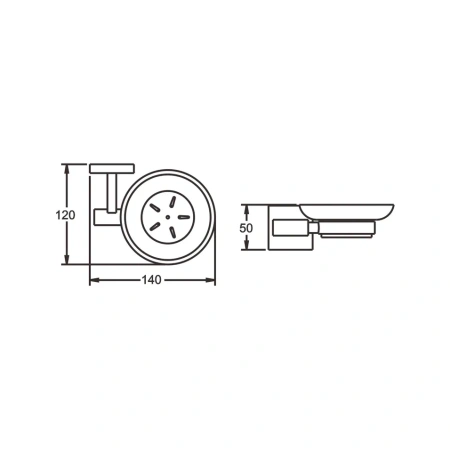 Мыльница Rose RG3003H, золото/черный