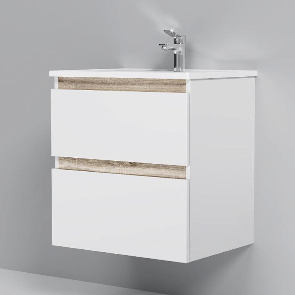 M85AFHX0602WG X-Joy База под раковину AM.PM, подвесная, 60 см, 2 ящика, белый глянец