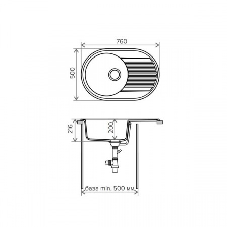 Кухонная мойка Polygran F-16 50x76 песочный