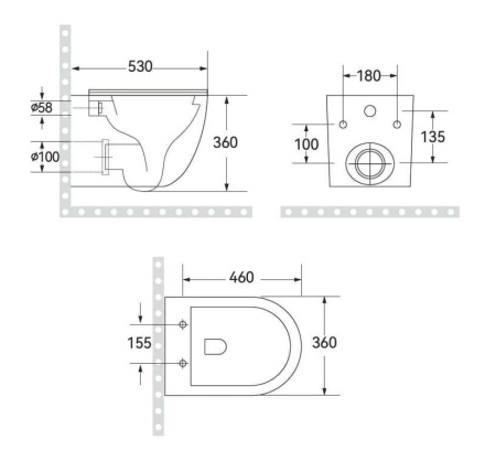Подвесной унитаз Roxen Antares Tornado Long 530205-01-L Rimless Soft Close