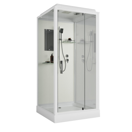Душевая кабина Niagara Standart ST100/15Q (100х100х215) квадрат,поддон 15см,распашная,проф.белый