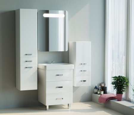 Тумба под раковину Fest-80 MIXLINE Стив-80 белый, подвесная 2-ящика (539037)