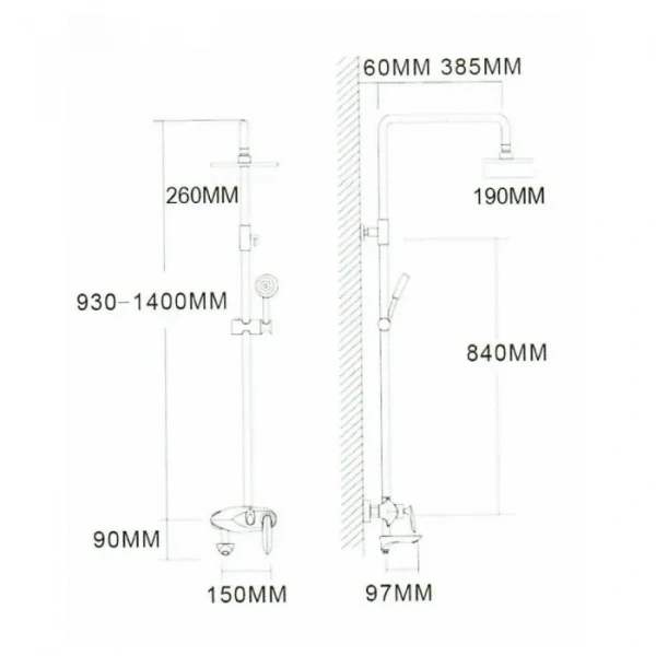 Душевой комплект Felice 9060 B CROMO BIANCO