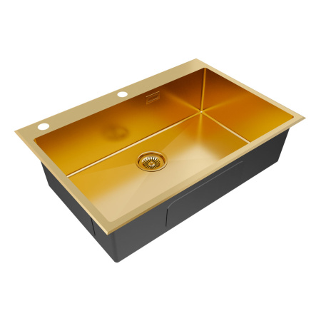 Мойка Paulmark KRONER-EDGE 75 PM777551-BG 510х750х200 мм, нержавеющая сталь, брашированное золото