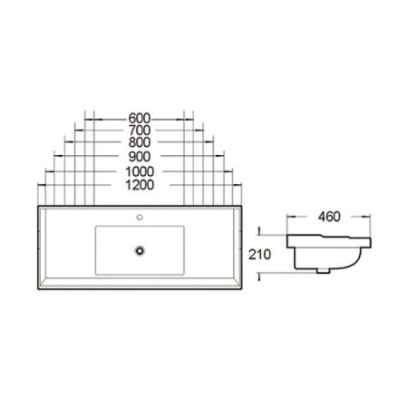 Раковина SantiLine SL-2112(100) 100х46 белая