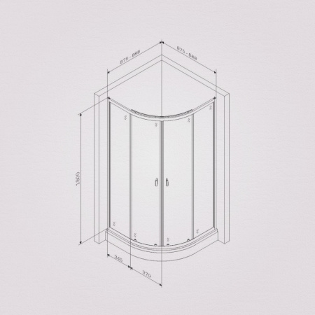 W88G-205-090MT64 X-Joy Twin Slide,  Душевое ограждение AM.PM без  поддона, 90x90, профиль мат хром