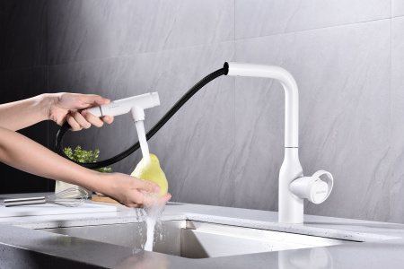 Смеситель для кухни Paulmark URBAN Ur213104-431, белый матовый