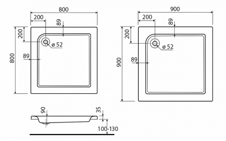 Душевой поддон Kolo Standard Plus XBK1590000