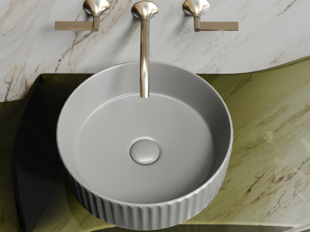 Умывальник чаша накладная круглая Ceramicanova Element 360*360*115мм, антрацит матовый, CN6057MH