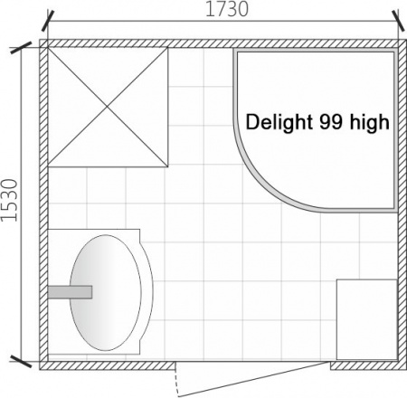 Душевая кабина Domani-Spa Delight 99 High 90x90 (сатин матированное стекло/белый) DS01D99HWM10