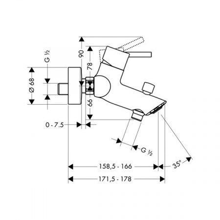 Смеситель для ванны с душем Hansgrohe Talis S2 32440000