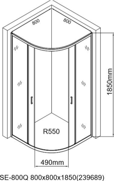 Душевой уголок Aquanet SE-800Q 80x80, прозрачное стекло