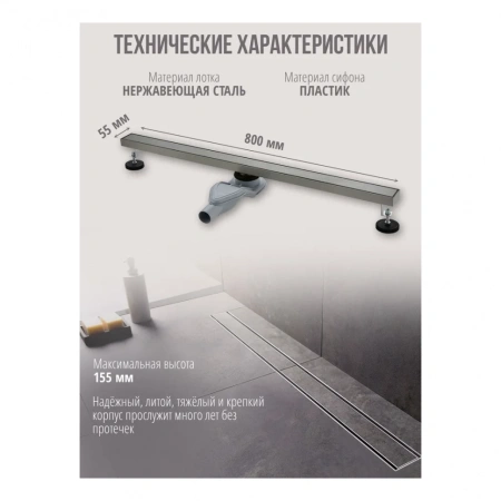 Трап для душа Grocenberg T800 Никель