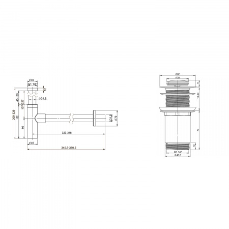 Набор 2 в 1 Wellsee Drainage System 182122002, сифон для раковины, донный клапан, розовое золото