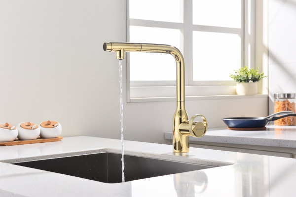 Смеситель для кухни Paulmark URBAN Ur213104-G, золото