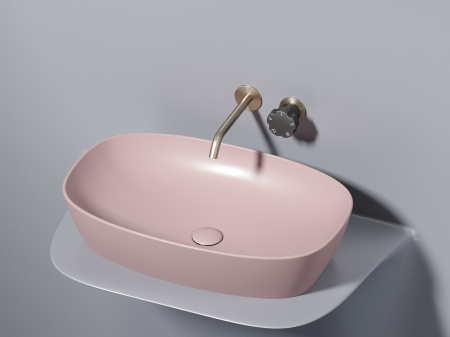 Умывальник чаша накладная овальная Ceramicanova Element 600*380*138мм, Розовый матовый, CN6049MP