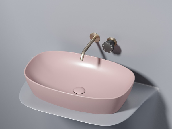 Умывальник чаша накладная овальная Ceramicanova Element 600*380*138мм, Розовый матовый, CN6049MP