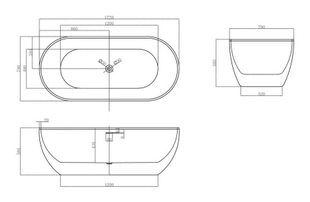 Акриловая ванна ABBER AB9241MW белая матовая