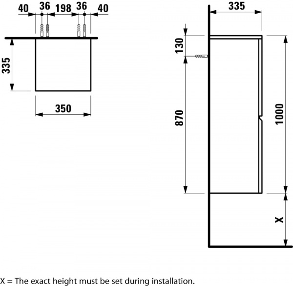 Шкаф-пенал Laufen Pro S 4831120954791 35x33.5x100