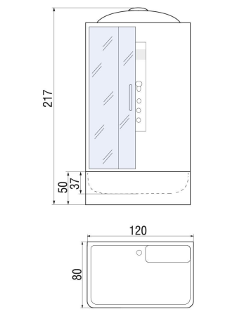 Душевая кабина River VITIM 120/80/50 ТН 1200х800х2170мм