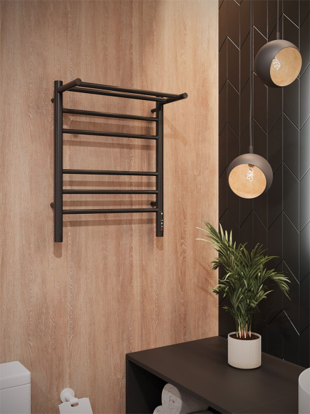 Аврора с/п П6 450х600 электро КС 9005 матовый ( new встроен диммер) Полотенцесушитель TERMINUS