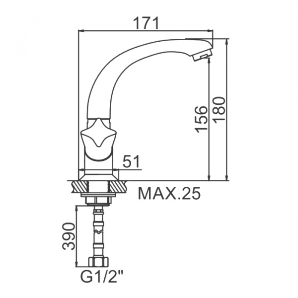 Смеситель для умывальника Ledeme H87 L1087-2