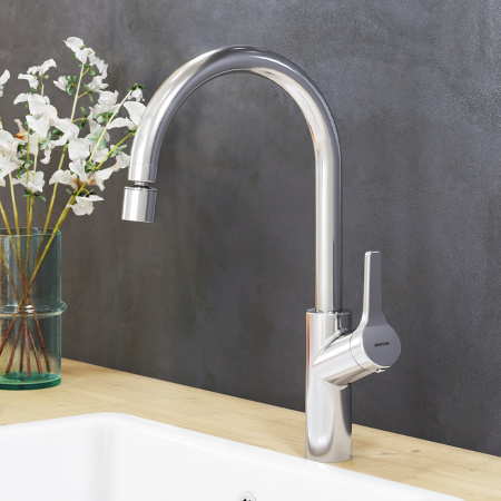 310722000 Eclipse, Смеситель для кухни Damixa с двухрежимным регулируемым аэратором, хром