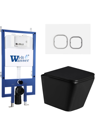 Комплект инсталляции с унитазом Weltwasser BAMBERG 545 + GELBACH 043 GL-BL + BAMBERG WT